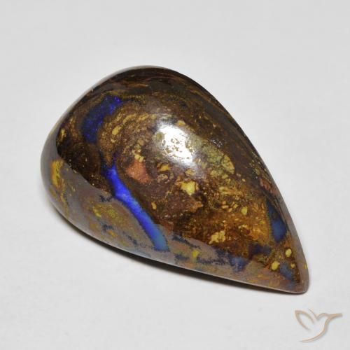 Ópalo boulder multicolor natural de 20,30 ct, forma elegante, opaco