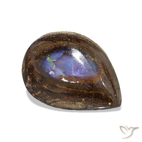 Ópalo de roca Multicolor natural de 2.95 ct, En forma de pera, Opaco