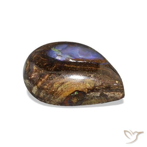 Ópalo de roca Multicolor natural de 2.95 ct, En forma de pera, Opaco