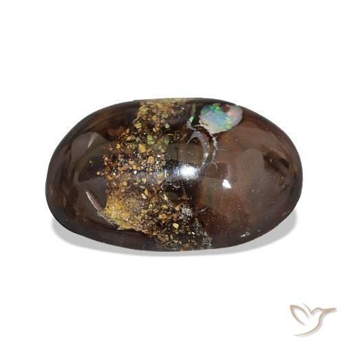 Ópalo boulder multicolor natural de 3,94 ct, corte óvalo, opaco