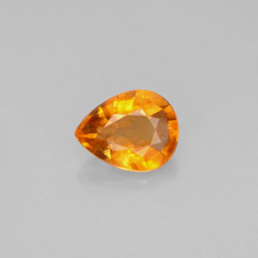 Calcita Naranja amarillo natural de 0.76 ct, En forma de pera, VS