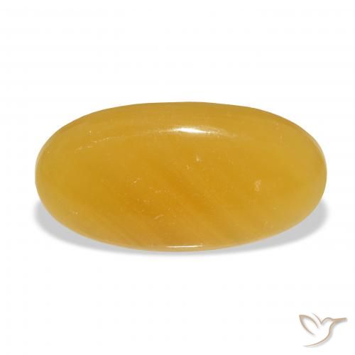27.29ct Natural Naranja dorado calcita, Ovalada, Translúcido, Photo A