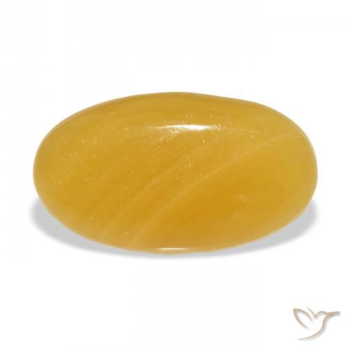 25.97ct Natural Naranja dorado calcita, Ovalada, Translúcido, Photo A