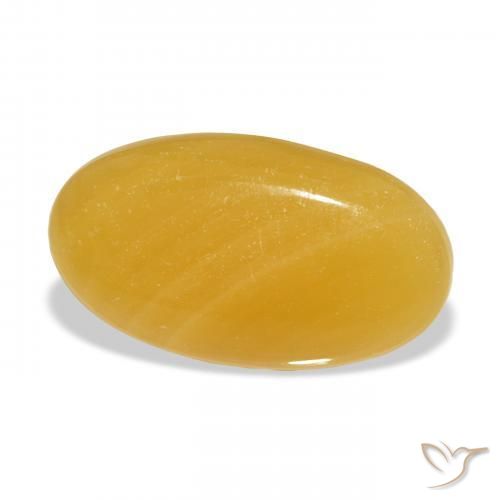 Calcita Naranja dorado natural de 25.97 ct, Ovalada, Translúcido