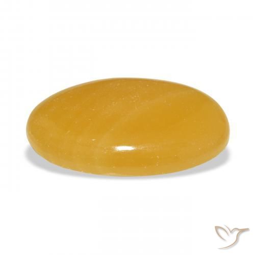 Calcita Naranja dorado natural de 25.97 ct, Ovalada, Translúcido