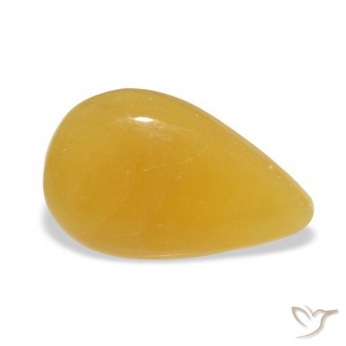 Calcita Naranja dorado natural de 12.36 ct, En forma de pera, Translúcido
