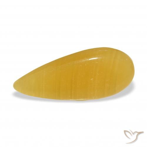 8.33ct Natural Naranja dorado calcita, En forma de pera, Translúcido