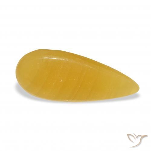 Calcita Naranja dorado natural de 8.33 ct, En forma de pera, Translúcido