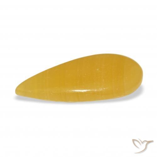 Calcita Naranja dorado natural de 8.33 ct, En forma de pera, Translúcido