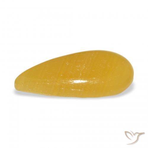 Calcita Naranja dorado natural de 8.23 ct, En forma de pera, Translúcido