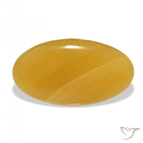 40.50ct Natural Naranja dorado calcita, Ovalada, Translúcido, Photo A