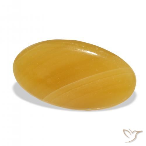 Calcita Naranja dorado natural de 40.50 ct, Ovalada, Translúcido