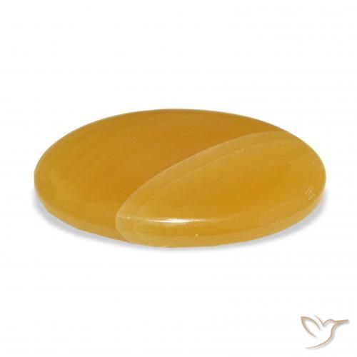 Calcita Naranja dorado natural de 40.50 ct, Ovalada, Translúcido