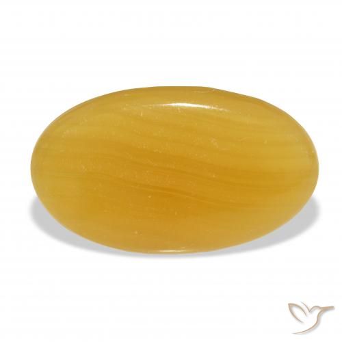 32.11ct Natural Naranja dorado calcita, Ovalada, Translúcido