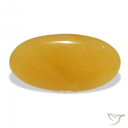 37.16ct Natural Naranja dorado calcita, Ovalada, Translúcido, Photo A