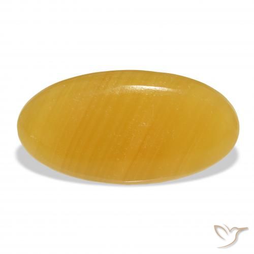 42.42ct Natural Naranja dorado calcita, Ovalada, Translúcido, Photo A