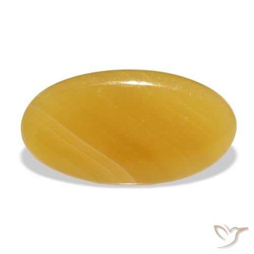 37.32ct Natural Naranja dorado calcita, Ovalada, Translúcido, Photo A
