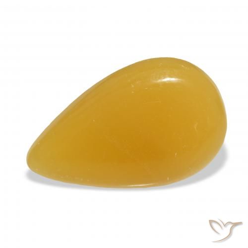 25.69ct Natural Naranja dorado calcita, En forma de pera, Translúcido, Photo A