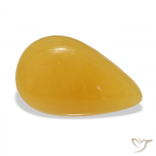 Calcita Naranja dorado natural de 25.69 ct, En forma de pera, Translúcido