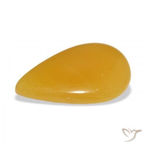 Calcita Naranja dorado natural de 25.69 ct, En forma de pera, Translúcido