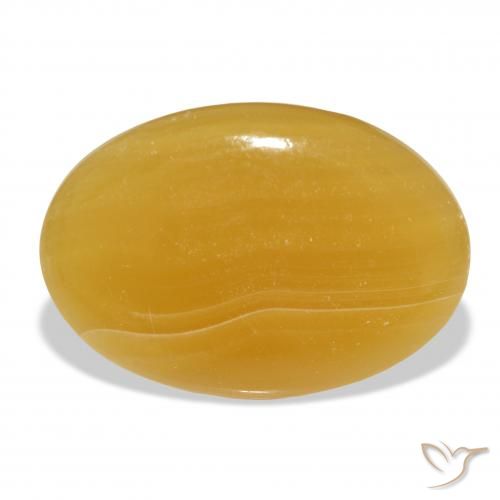 48.69ct Natural Naranja dorado calcita, Ovalada, Translúcido, Photo A