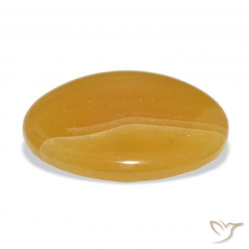 Calcita Naranja dorado natural de 48.69 ct, Ovalada, Translúcido