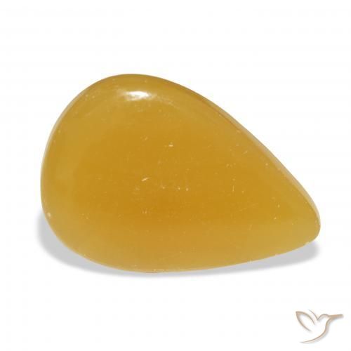 Calcita Naranja dorado natural de 27.87 ct, En forma de pera, Translúcido