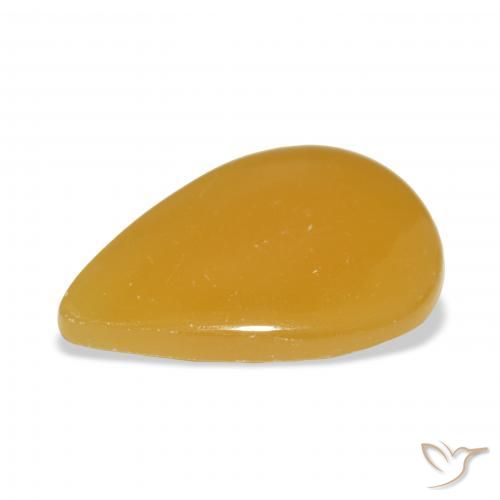 Calcita Naranja dorado natural de 27.87 ct, En forma de pera, Translúcido