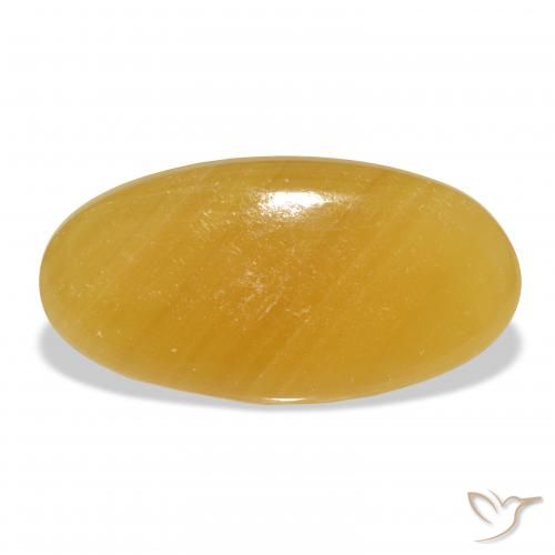32.34ct Natural Naranja dorado calcita, Ovalada, Translúcido, Photo A