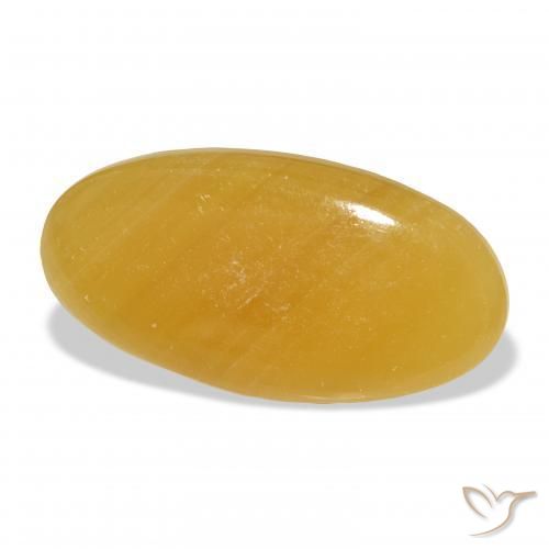 Calcita Naranja dorado natural de 32.34 ct, Ovalada, Translúcido