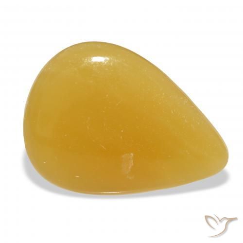 Calcita Naranja dorado natural de 29.16 ct, En forma de pera, Translúcido