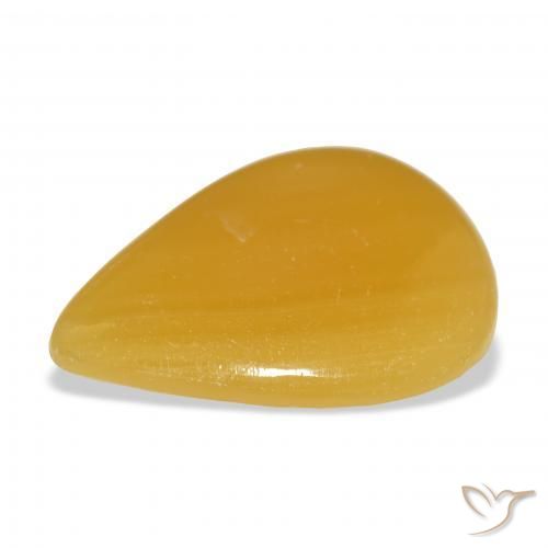 Calcita Naranja dorado natural de 29.16 ct, En forma de pera, Translúcido