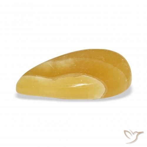 Calcita Naranja dorado natural de 13.68 ct, En forma de pera, Translúcido