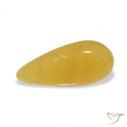 6.42ct Natural Naranja dorado calcita, En forma de pera, Translúcido