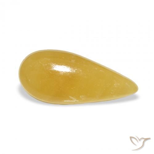 Calcita Naranja dorado natural de 6.42 ct, En forma de pera, Translúcido