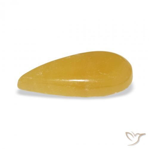 Calcita Naranja dorado natural de 6.42 ct, En forma de pera, Translúcido