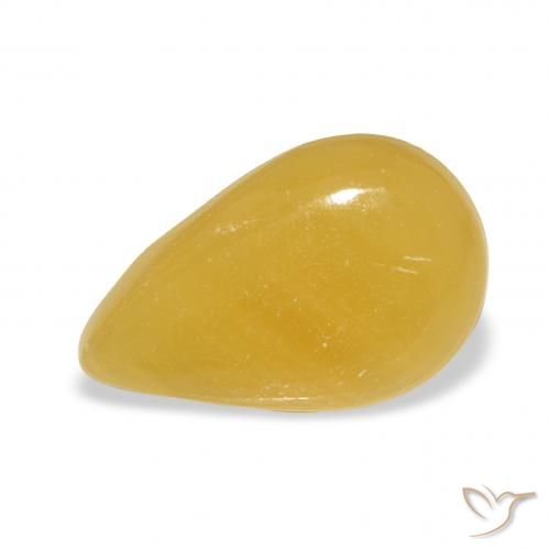7.28ct Natural Naranja dorado calcita, En forma de pera, Translúcido