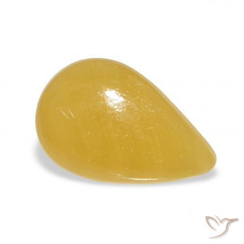 Calcita Naranja dorado natural de 7.28 ct, En forma de pera, Translúcido