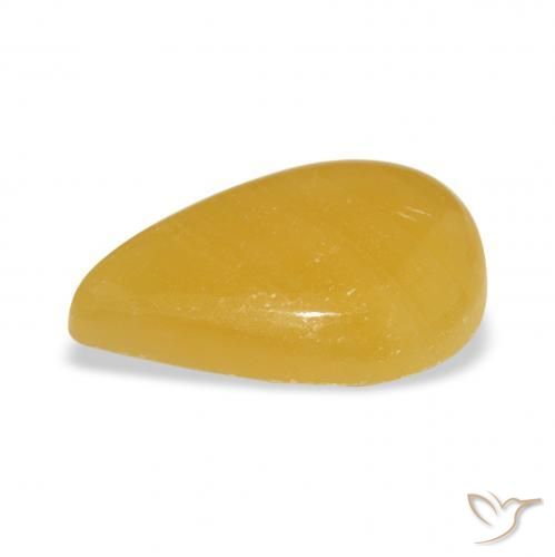 Calcita Naranja dorado natural de 7.28 ct, En forma de pera, Translúcido