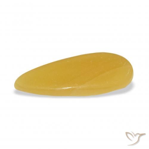 Calcita Naranja dorado natural de 7.32 ct, En forma de pera, Translúcido