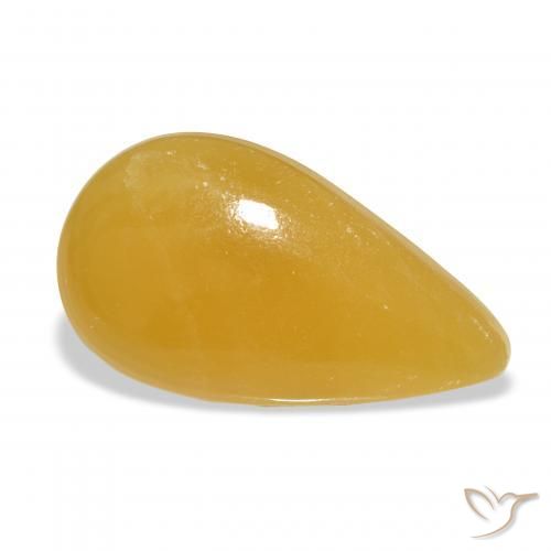 Calcita Naranja dorado natural de 21.41 ct, En forma de pera, Translúcido
