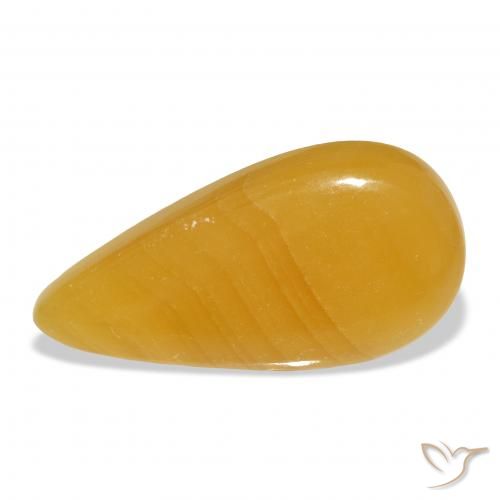 44.58ct Natural Naranja dorado calcita, En forma de pera, Translúcido