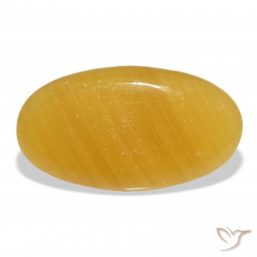 45.38ct Natural Naranja dorado calcita, Ovalada, Translúcido