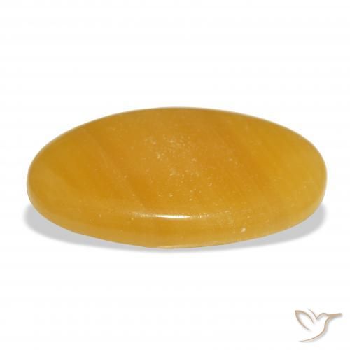 Calcita Naranja dorado natural de 45.38 ct, Ovalada, Translúcido