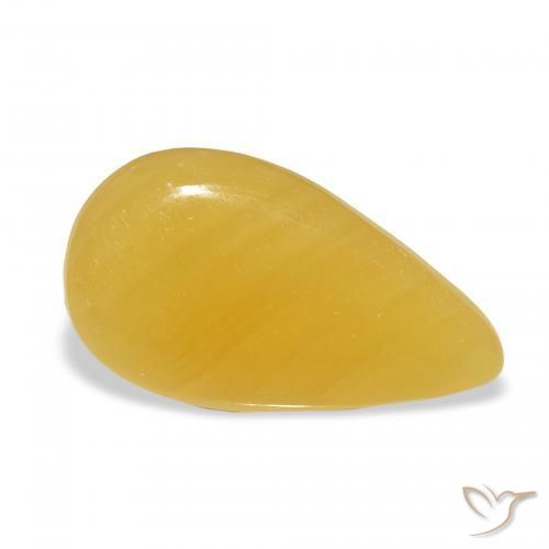 Calcita Naranja dorado natural de 9.31 ct, En forma de pera, Translúcido