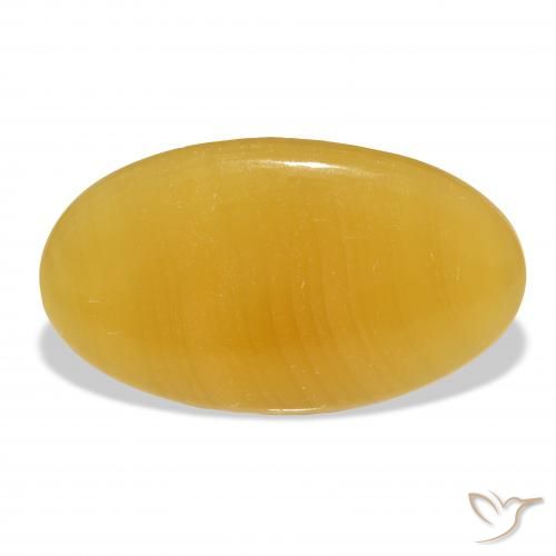 39.11ct Natural Naranja dorado calcita, Ovalada, Translúcido
