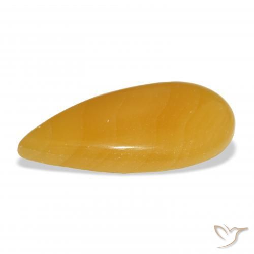 Calcita Naranja dorado natural de 31.92 ct, En forma de pera, Translúcido