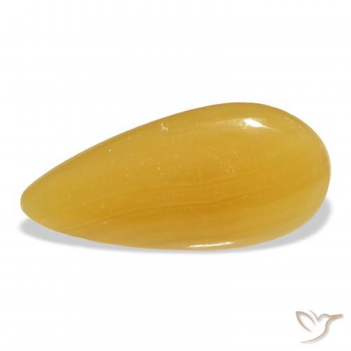 25.95ct Natural Naranja dorado calcita, En forma de pera, Translúcido