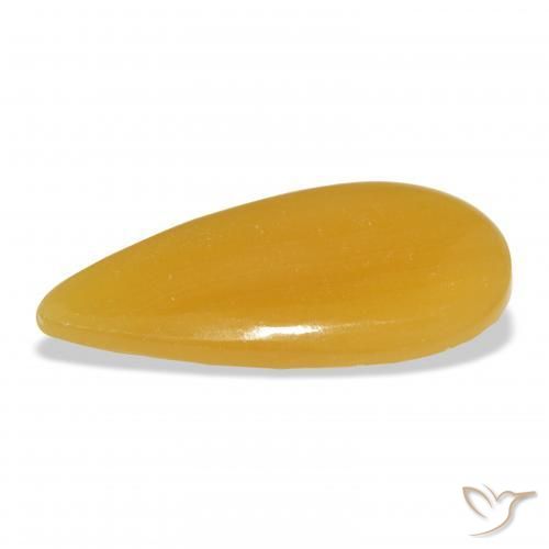 Calcita Naranja dorado natural de 25.95 ct, En forma de pera, Translúcido