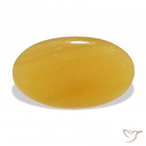33.20ct Natural Naranja dorado calcita, Ovalada, Translúcido